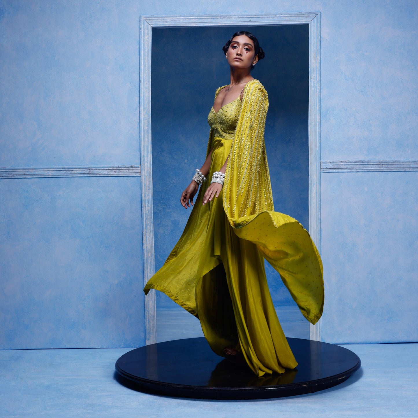 "Boscage" Cape with "Hollow" dress.