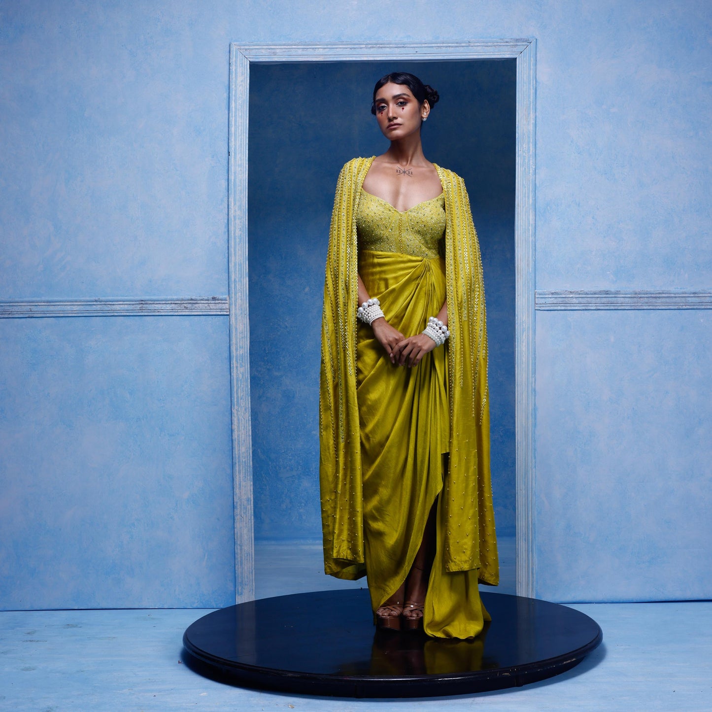 "Boscage" Cape with "Hollow" dress.