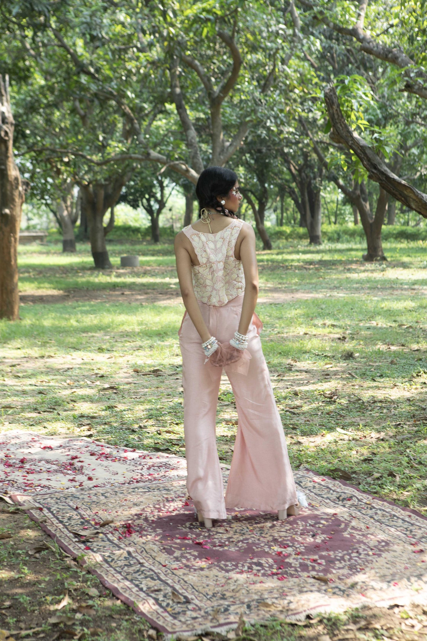 "Mallow" Jacket with flared pants.