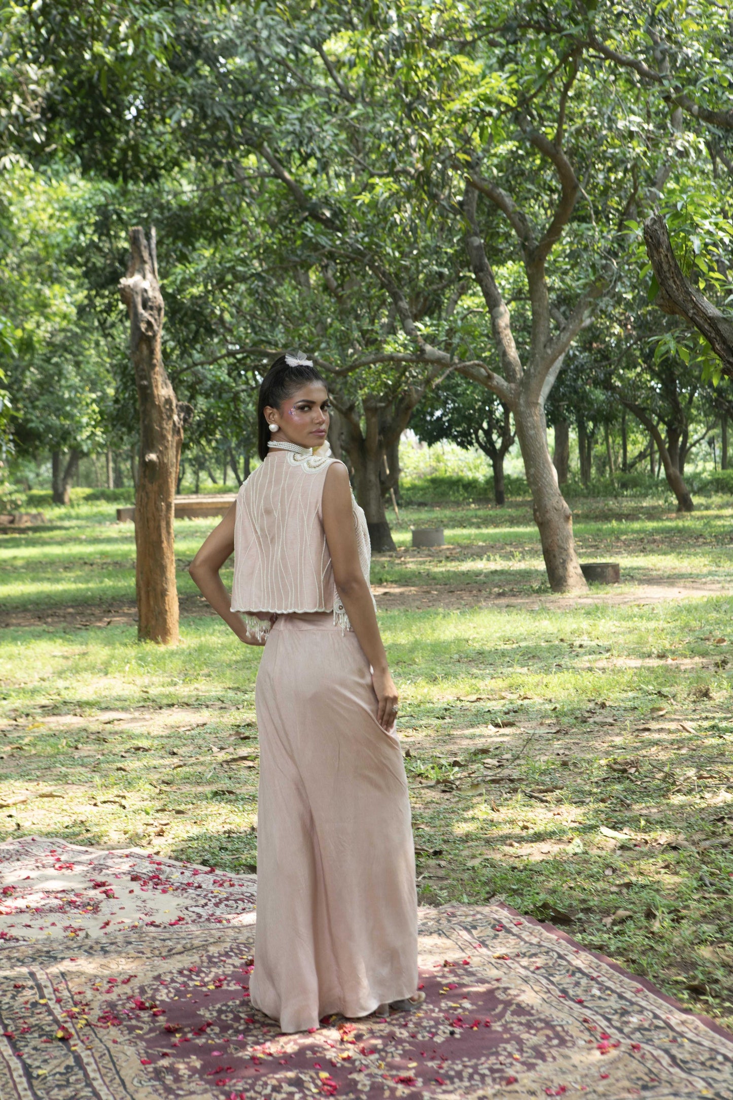 "Silva" Jacket with Bustier & Drape Skirt