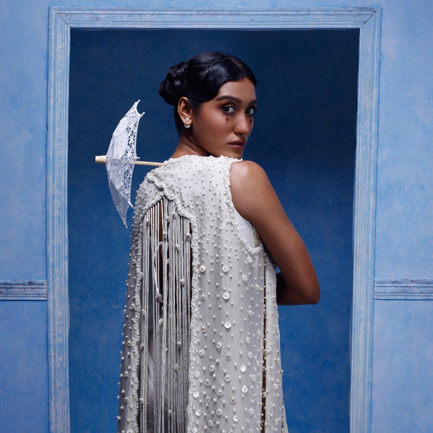 "Moonlit Echo" Cape with bustier & skirt