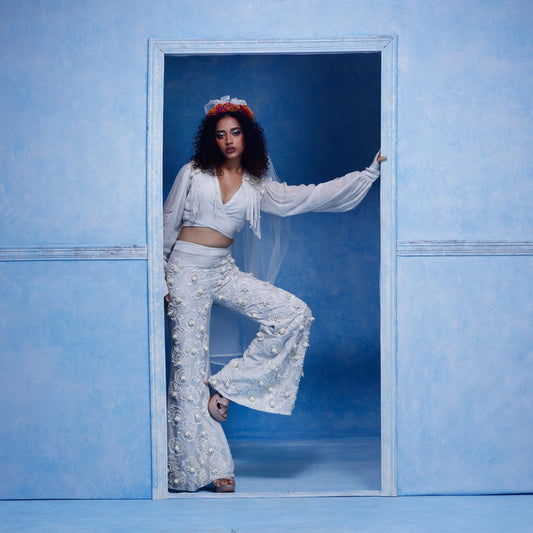 Overlap Top With "Echoes in Ice" Pants