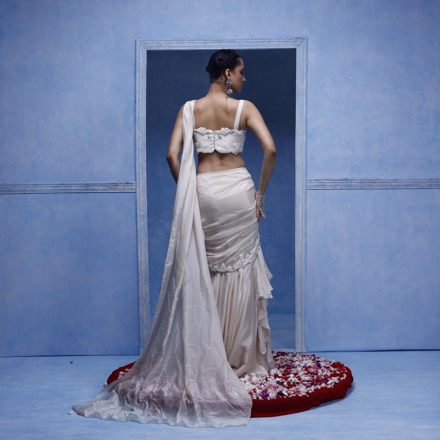 "Beneath the bloom" Saree