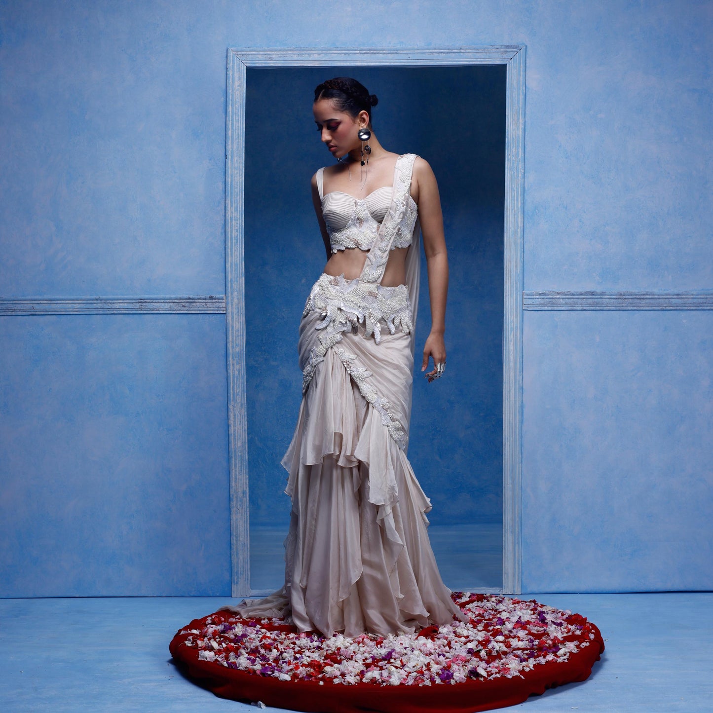 "Beneath the bloom" Saree