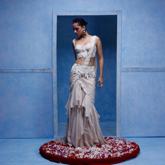 "Beneath the bloom" Saree