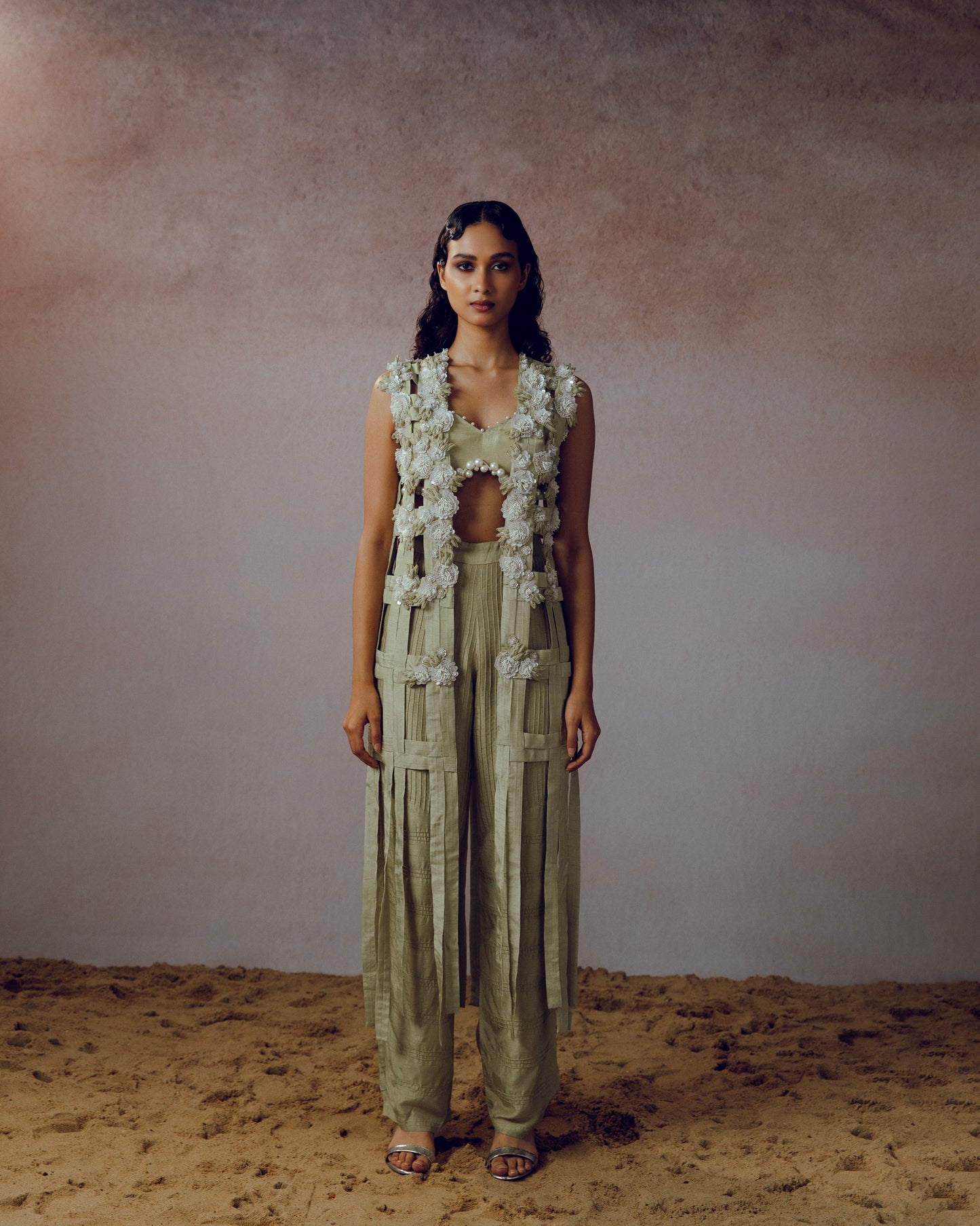 "Ashenlace" jacket with bustier & Pants