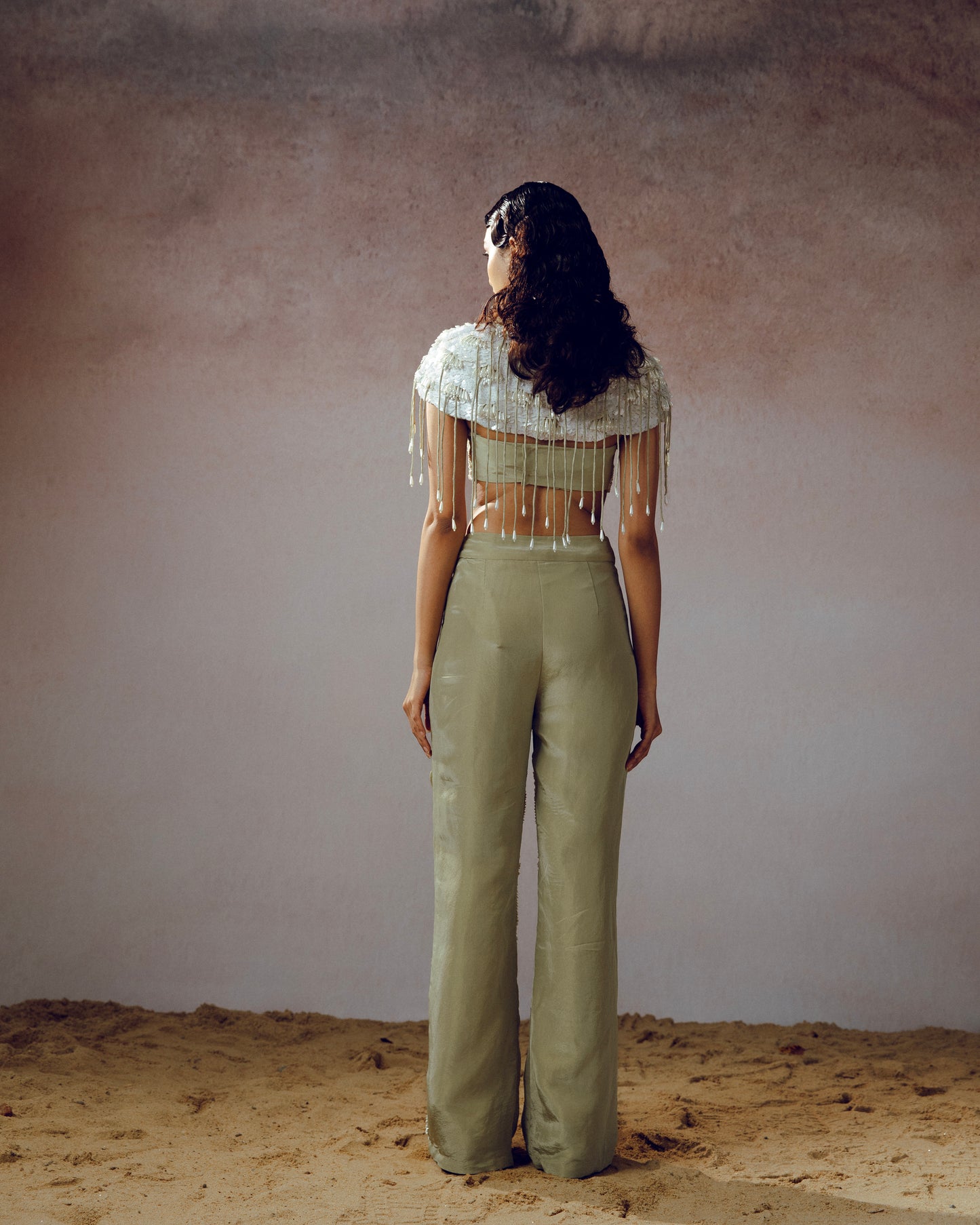 "bracklin" Cape with Bralette & "Mossara" pants