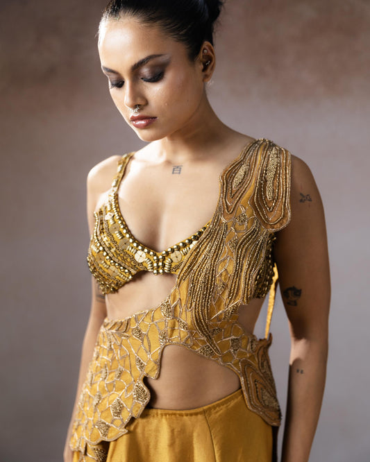 "Drevale" drape & skirt with bustier