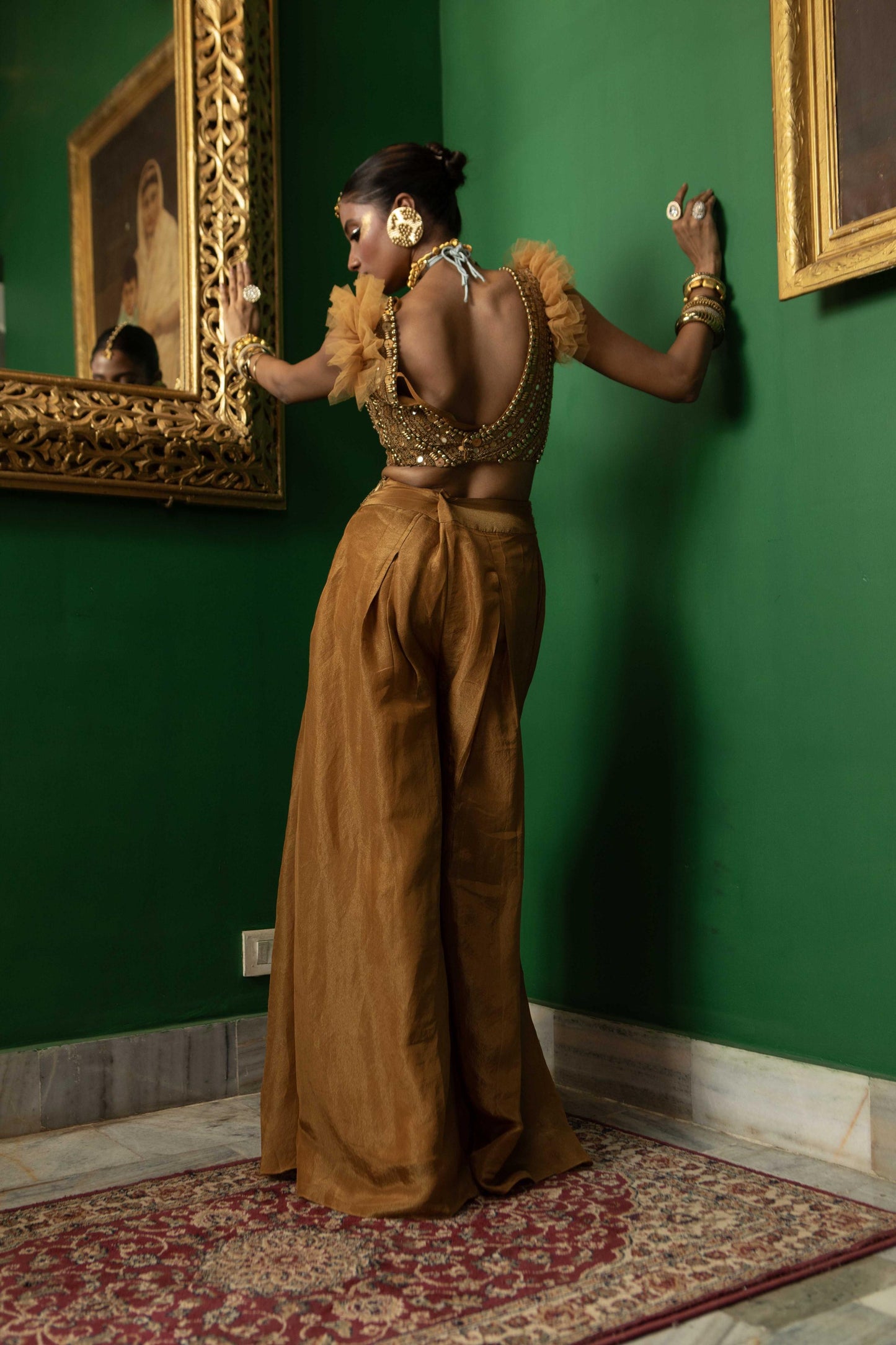 "Coronet" Blouse with flared pants