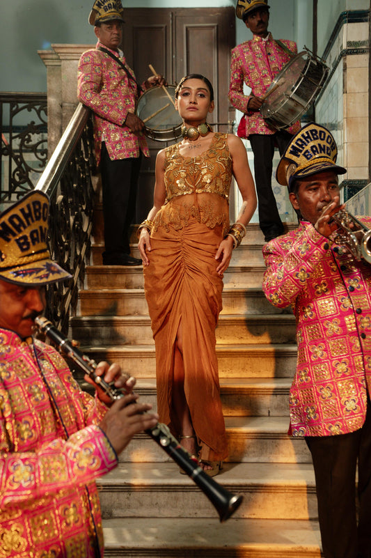 "Molten" jacket, Bustier & "Skein" Skirt