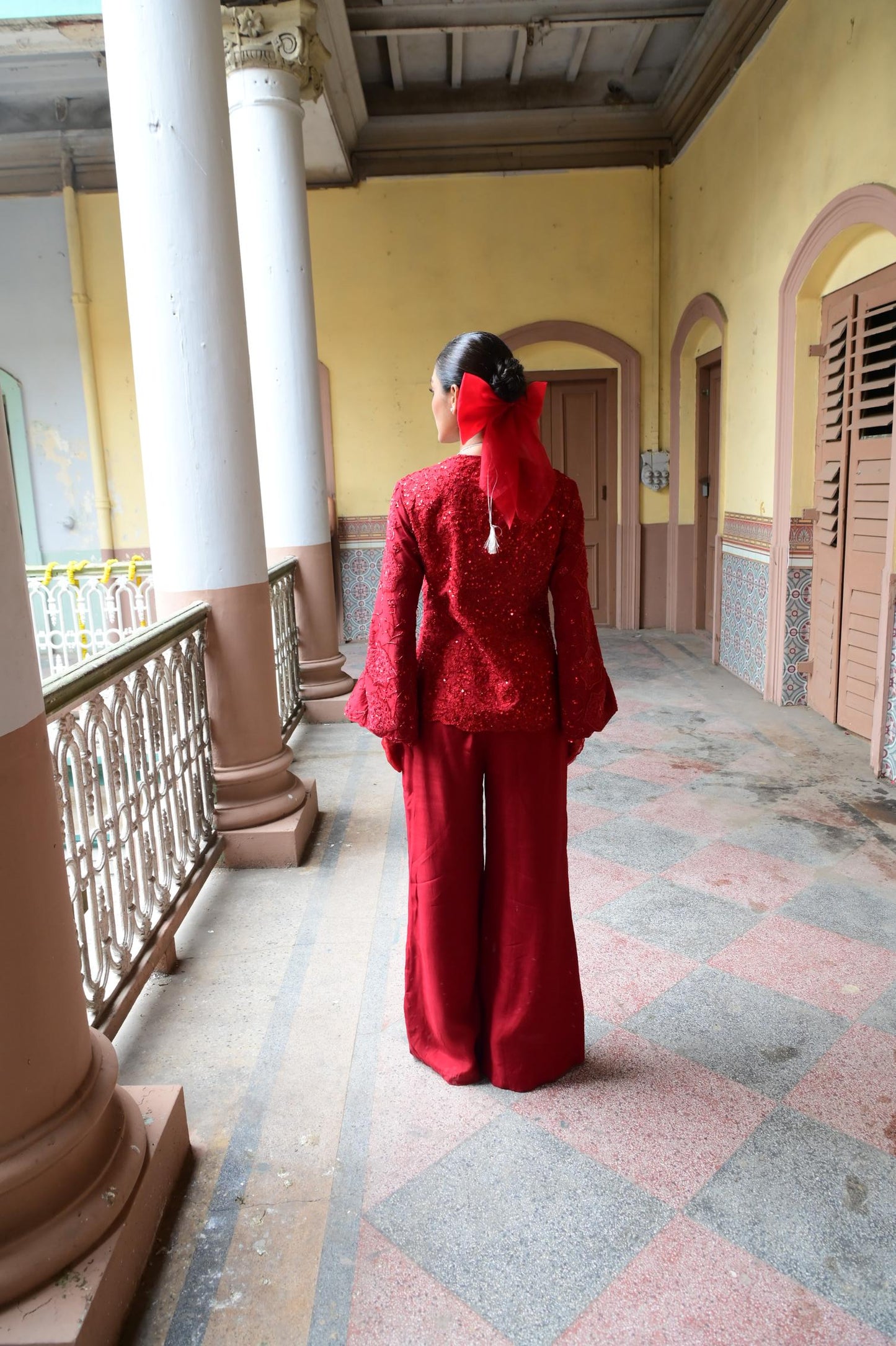 "Burn Mark" Jacket with Flared Pants