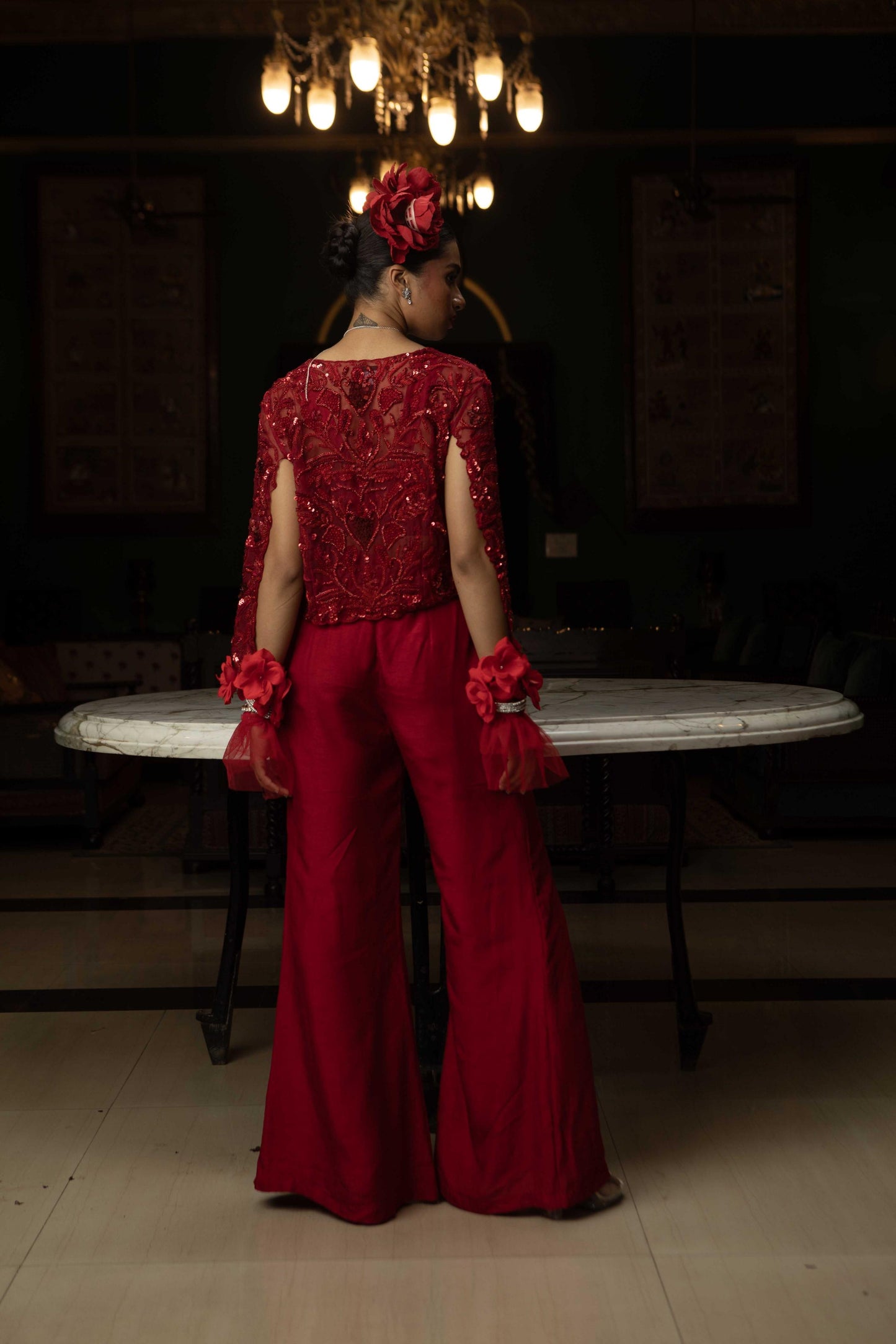 "Inferna" Jacket and Bustier with Flared Pants