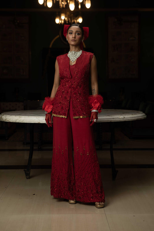 "Furnace" Jacket with Flared Pants & Bustier