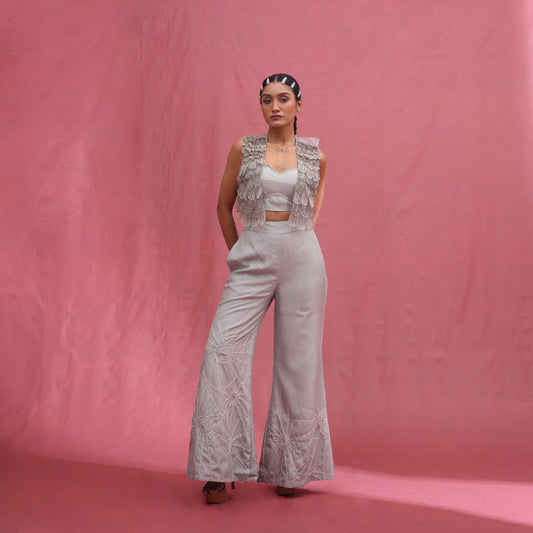 "Dirge" Jacket with bustier & flared pants