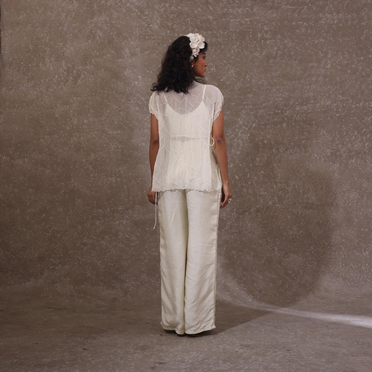 "Mourne" Overlay with Bustier & Flared Trousers