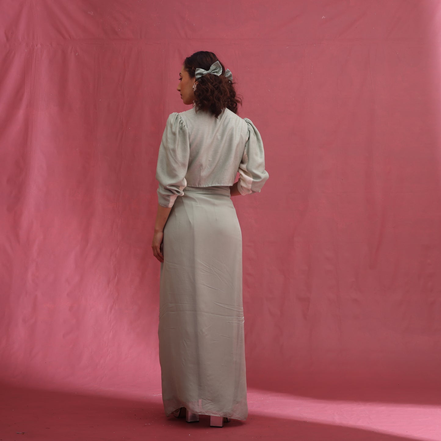 "Crepus" Jacket with Drape skirt
