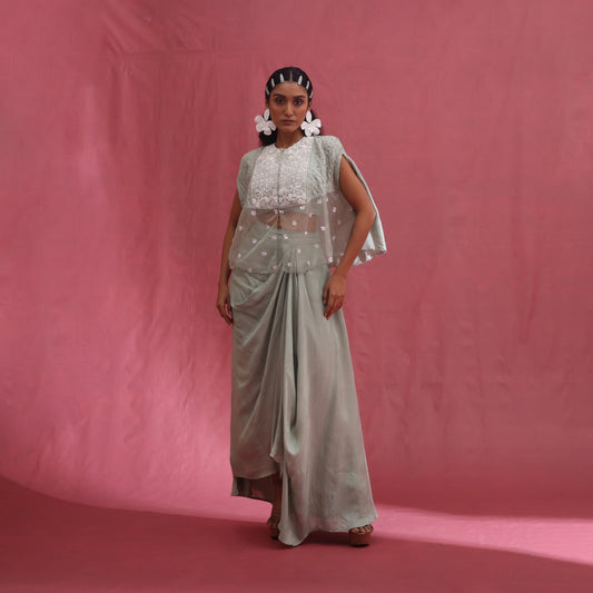 "Incant" Cape with Bustier & drape Skirt