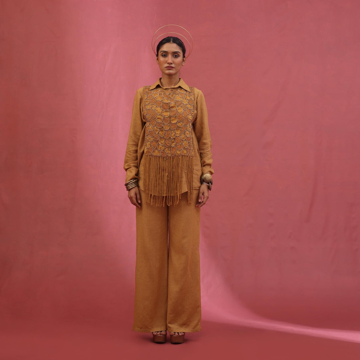 "Morrow" Overlay with Shirt & Flared Pants