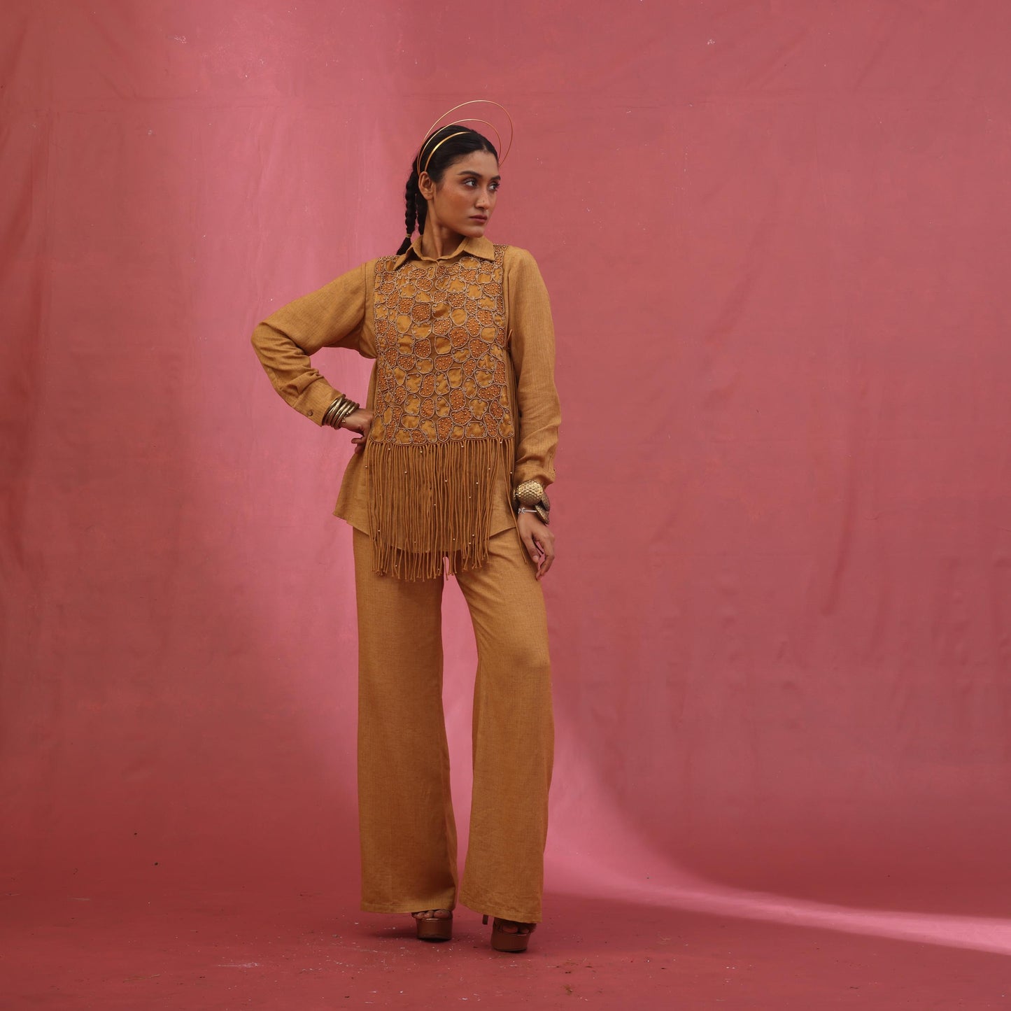 "Morrow" Overlay with Shirt & Flared Pants