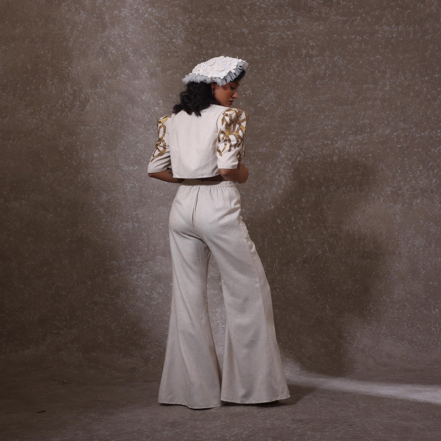 "Monolith" Jacket with bustier & Flared Pants