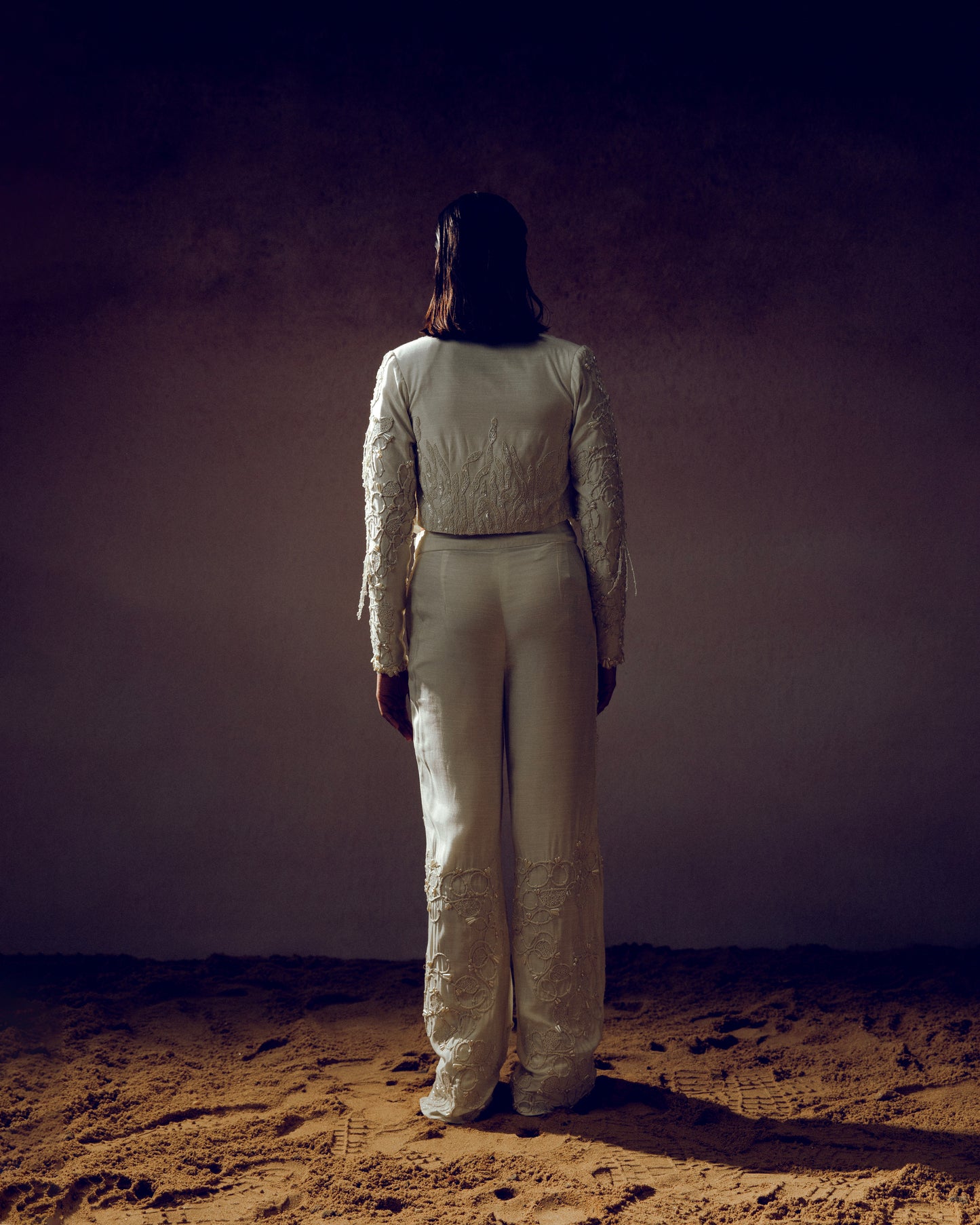 "Dawnwoven" Jacket with bustier & "Orac" pants.