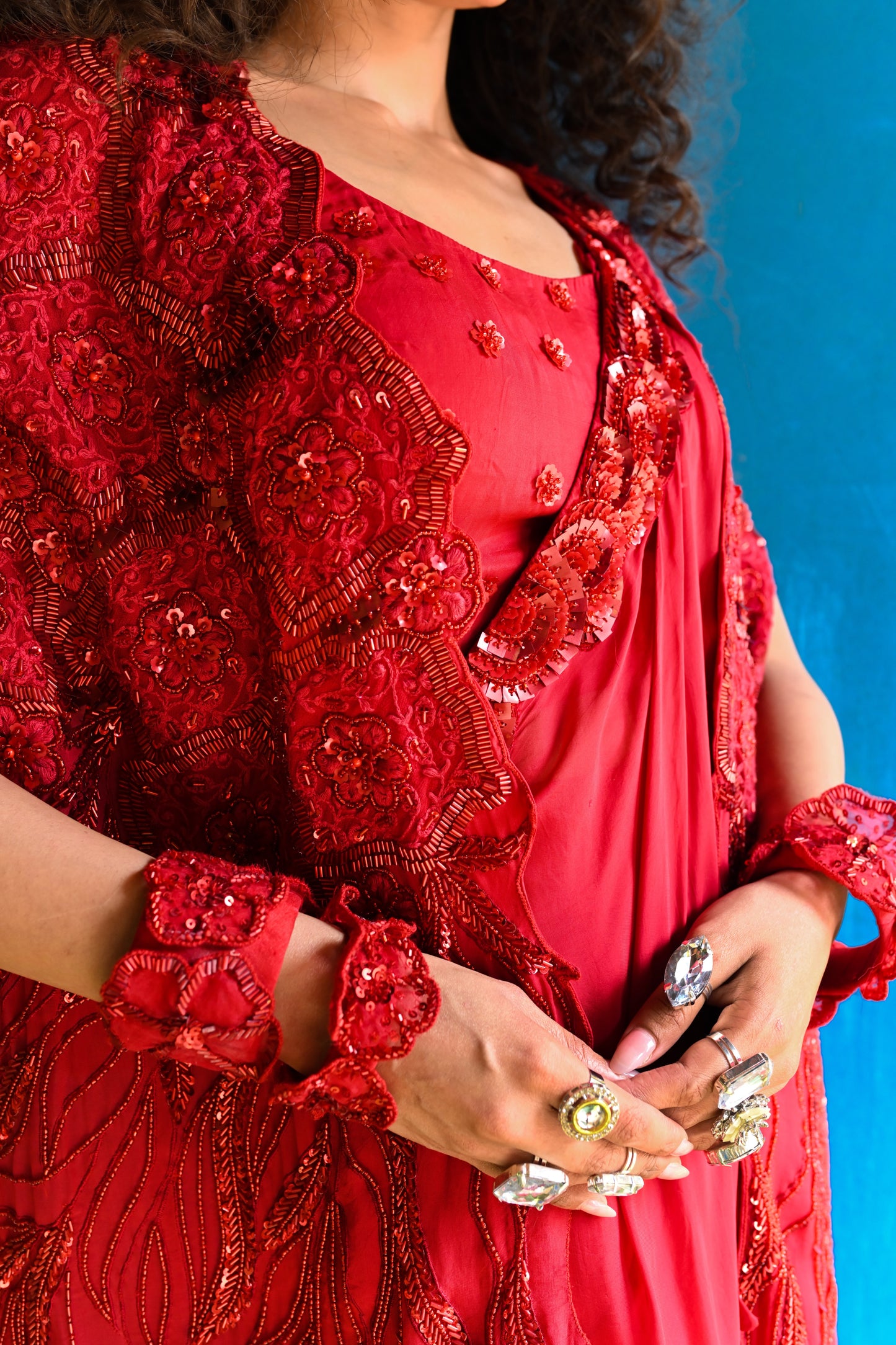 "Rakta Raga" saree with blouse