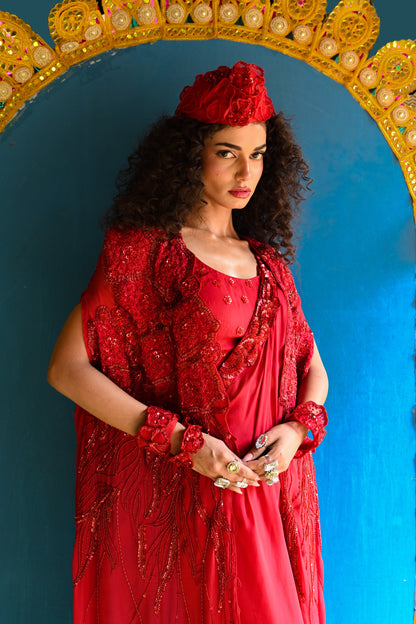 "Rakta Raga" saree with blouse