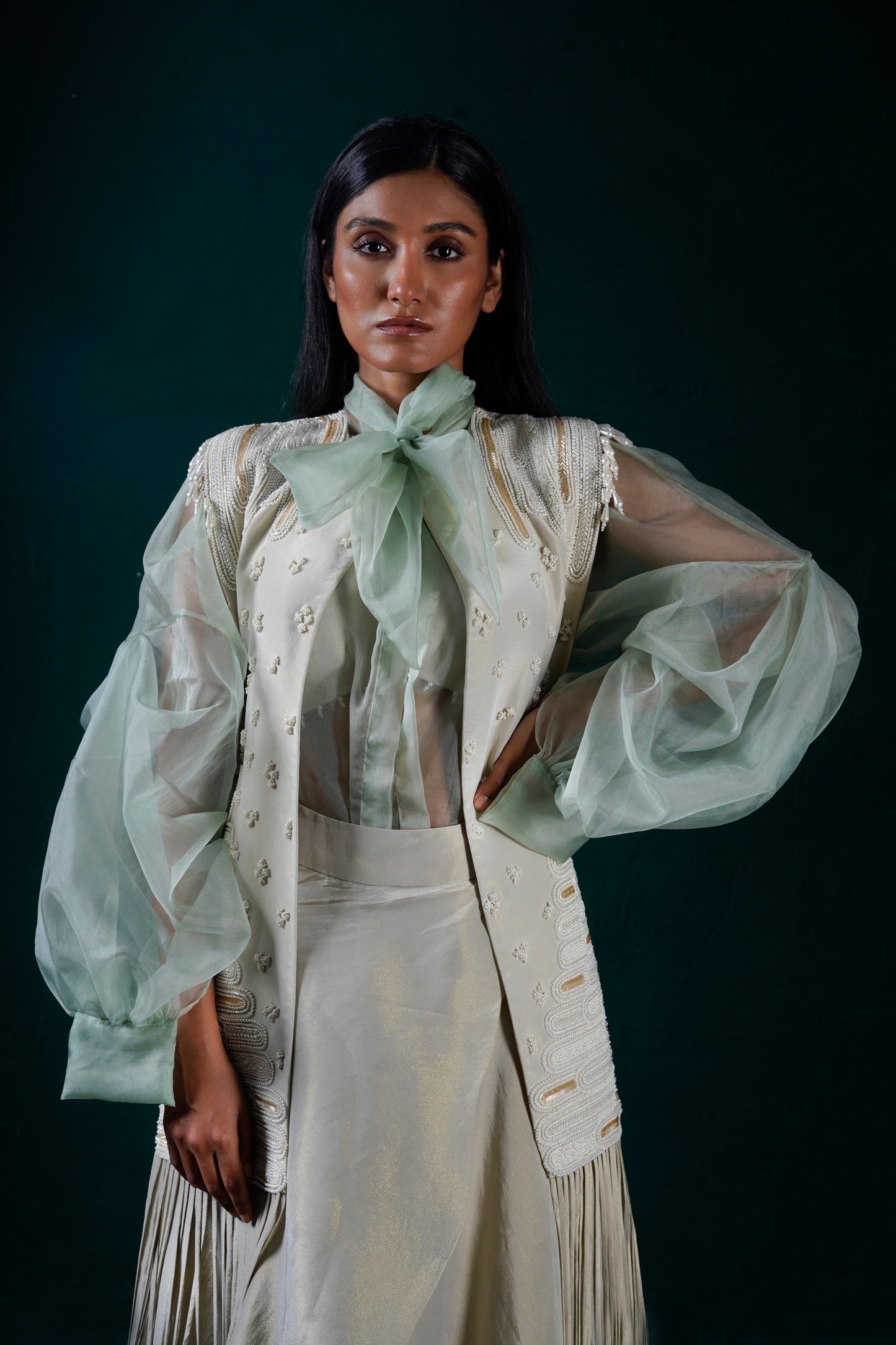 "Moonfall" Jacket with Shirt and Skirt