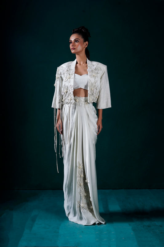 "Oath" Jacket with bustier and skirt