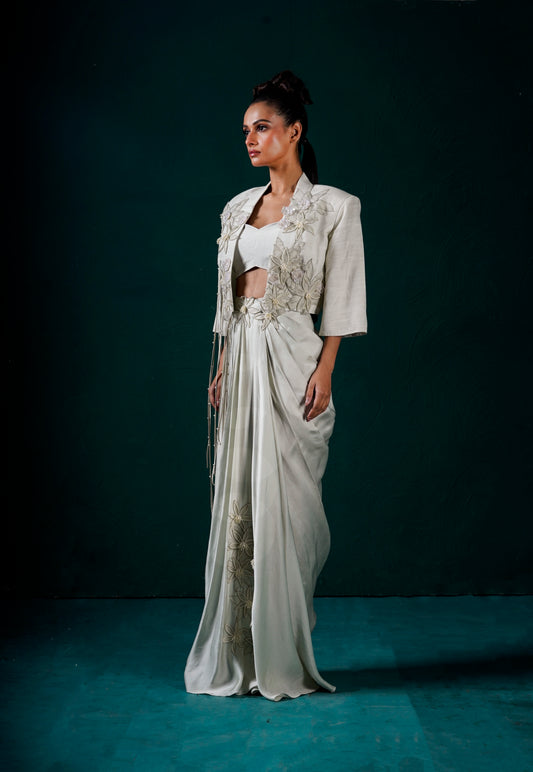"Oath" Jacket with bustier and skirt