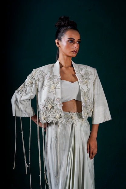"Oath" Jacket with bustier and skirt