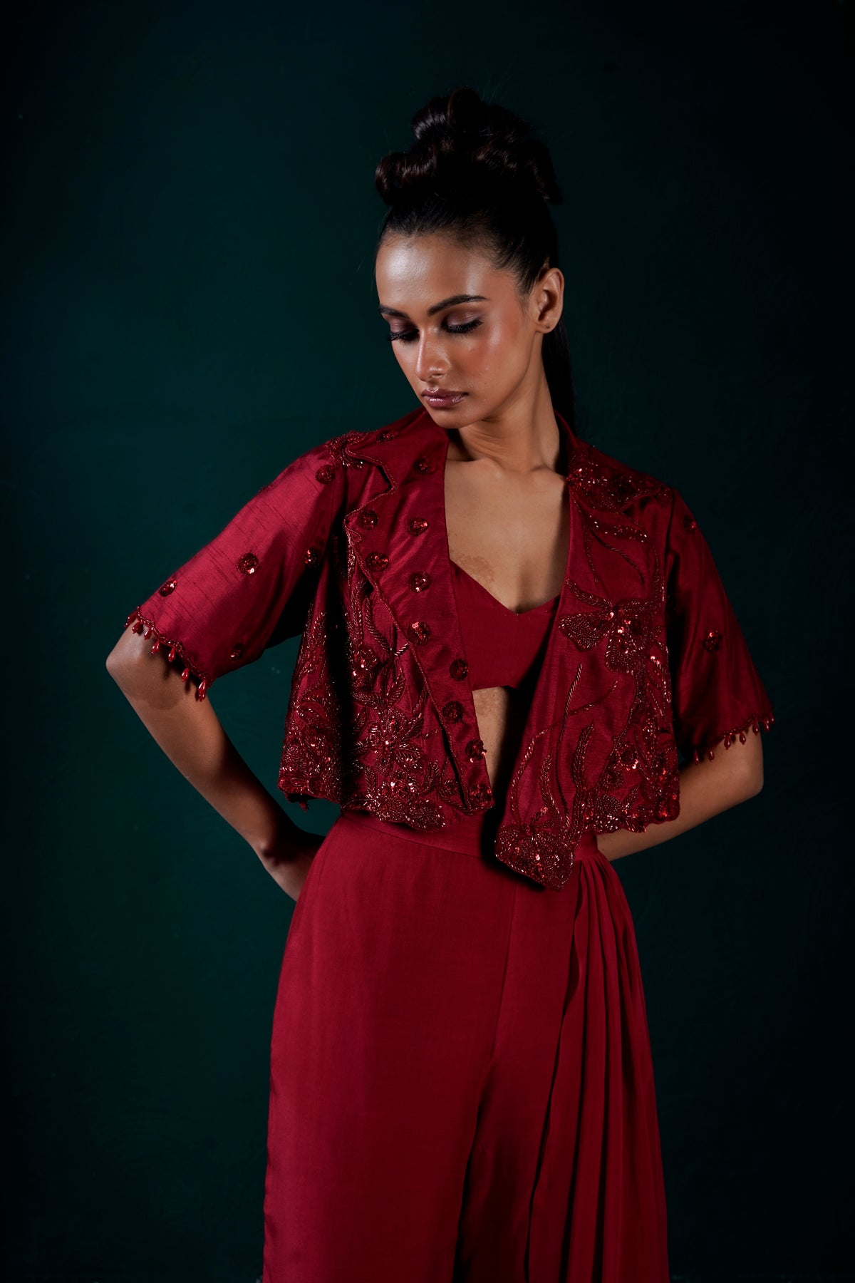 Merlot Jacket with bustier and pants