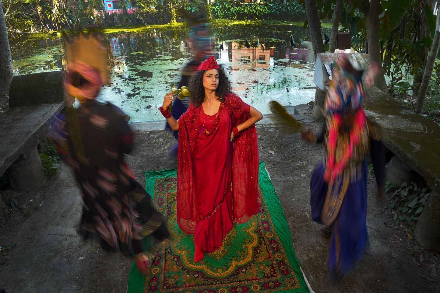 "Rakta Raga" saree with blouse