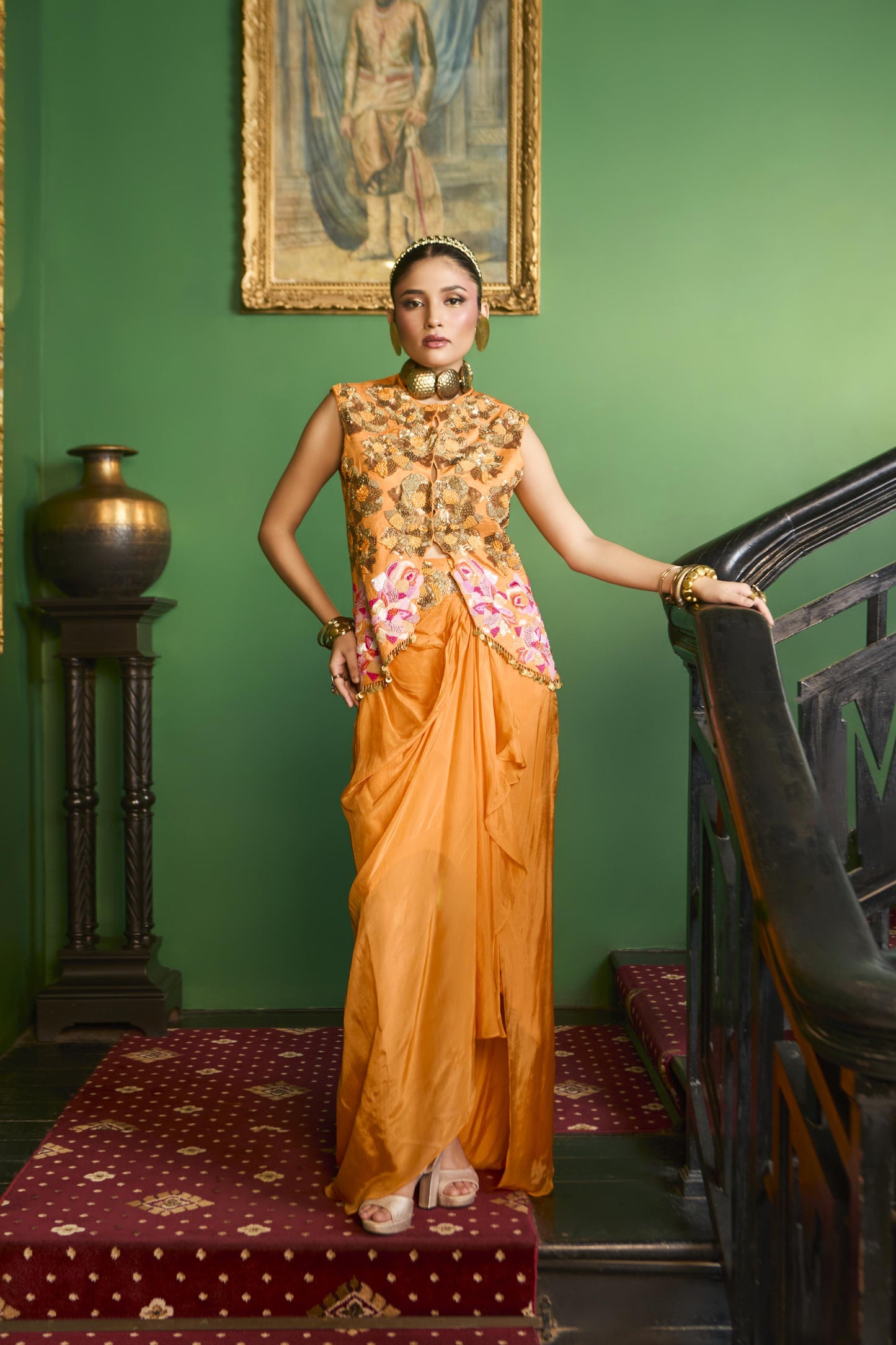 "Sumi" Jacket With Drape Skirt