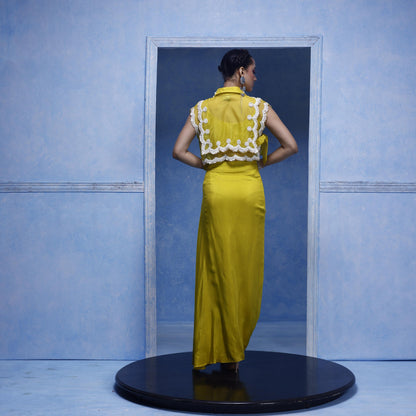 "Tendril" Overlay Cape, Bustier & Drape skirt