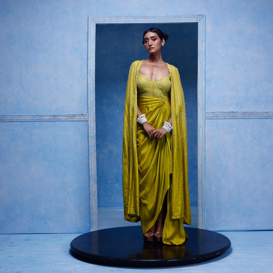 "Boscage" Cape with "Hollow" dress.