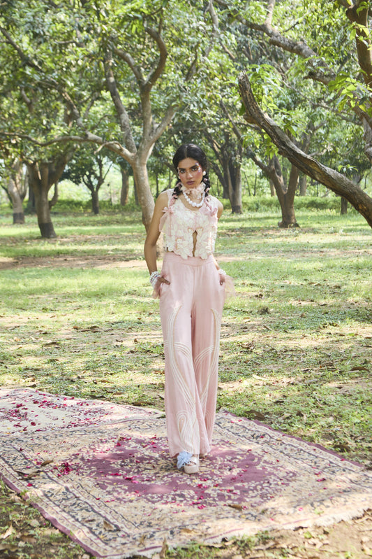 "Mallow" Jacket with flared pants.