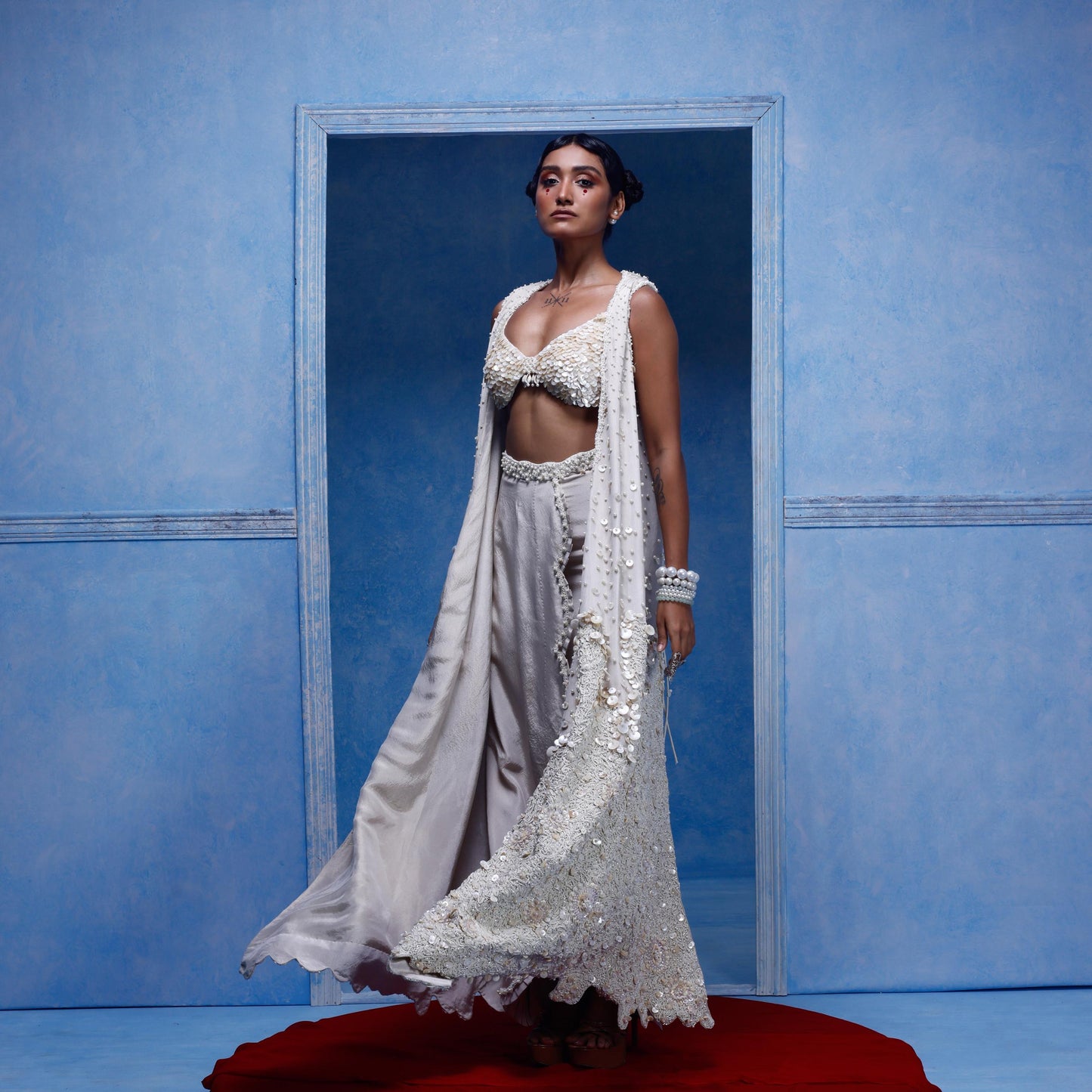 "Moonlit Echo" Cape with bustier & skirt