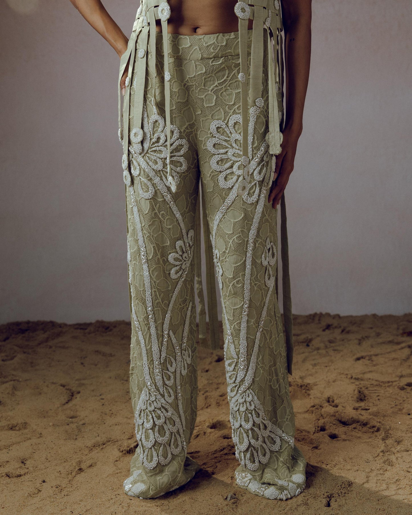 "Eirwyn" Jacket With. bustier & embroidered Pants