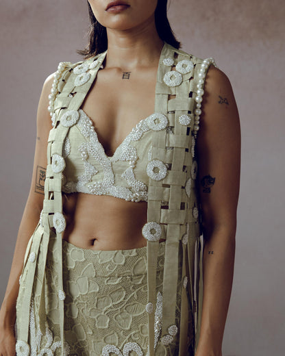 "Eirwyn" Jacket With. bustier & embroidered Pants