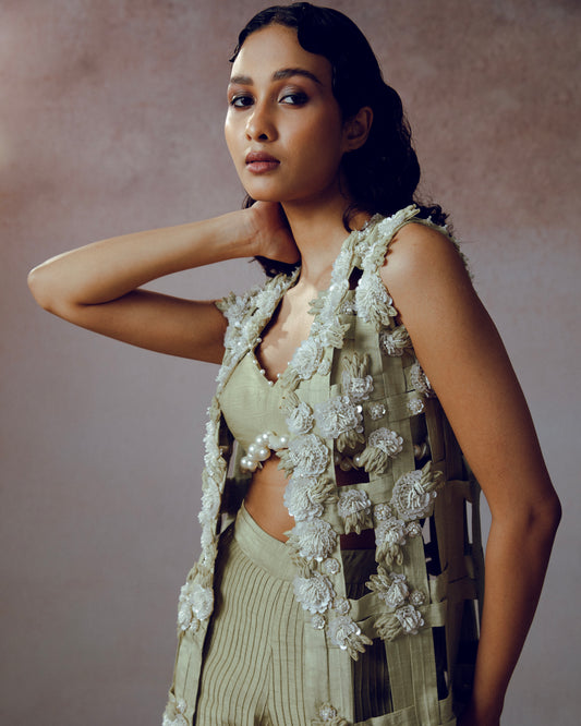 "Ashenlace" jacket with bustier & Pants