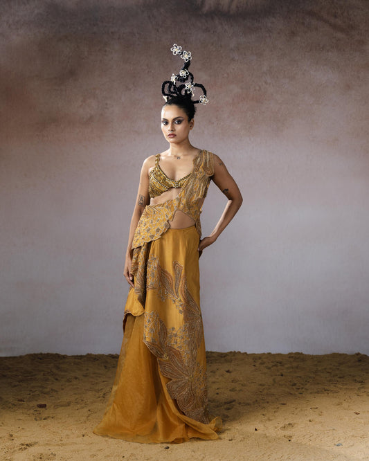 "Drevale" drape & skirt with bustier