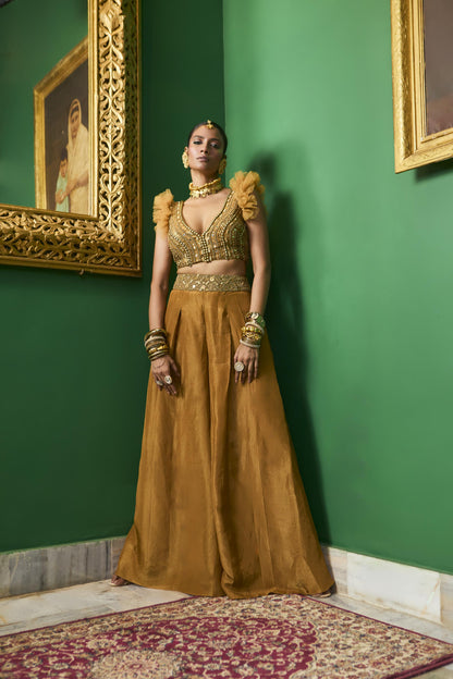 "Coronet" Blouse with flared pants