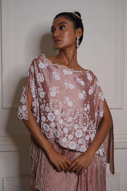 "Loam" Overlay cape, Bustier & Drape skirt