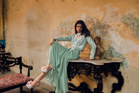 "Seer" Jacket With Drape Skirt