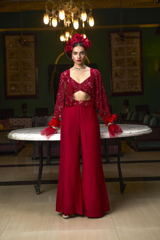 "Inferna" Jacket and Bustier with Flared Pants