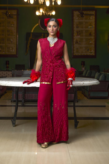 "Furnace" Jacket with Flared Pants & Bustier