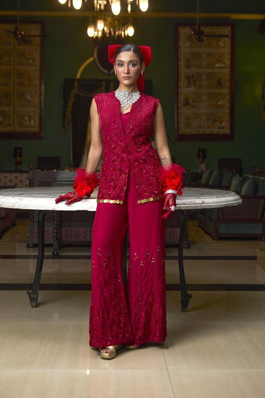 "Furnace" Jacket with Flared Pants & Bustier