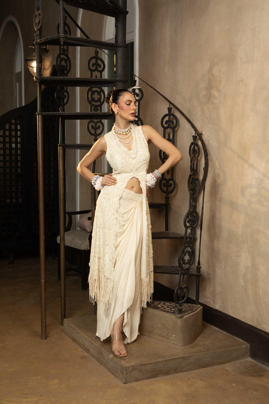 "Solivo" Jacket with drape skirt