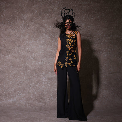 "Coven" jacket and Bustier with Flared Pants